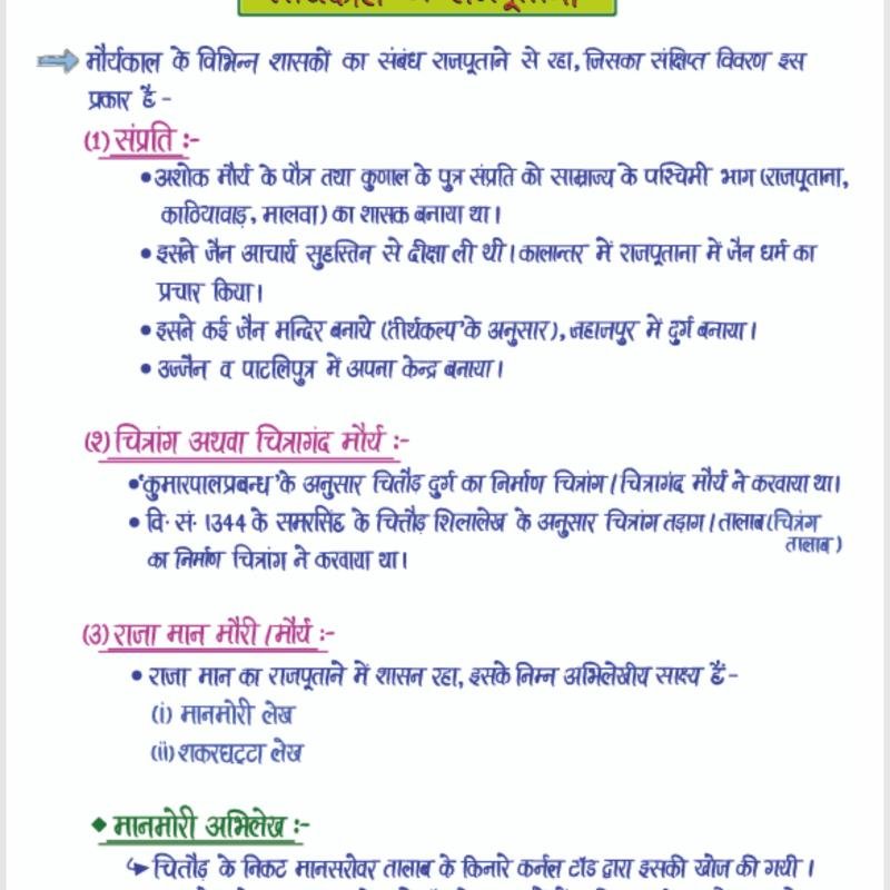 राजस्थान का इतिहास (History of Rajasthan) - Handwritten Notes - Dr.Ganpat Singh Rajpurohit