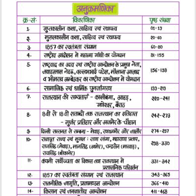School Lecturer- First Paper : Indian & Rajasthan History - भारत व राजस्थान का इतिहास : स्कूल व्याख्याता (प्रथम प्रश्न-पत्र) Handwritten Notes